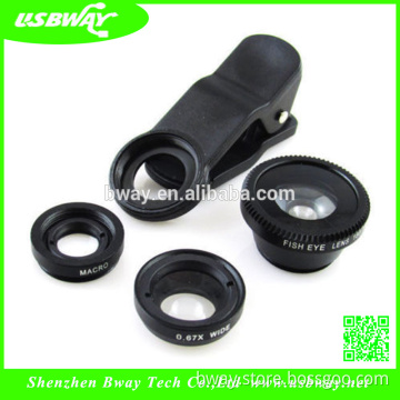 universal Clip 3-in-1 Fisheye Lens + Wide Angle + Macro telephoto lens